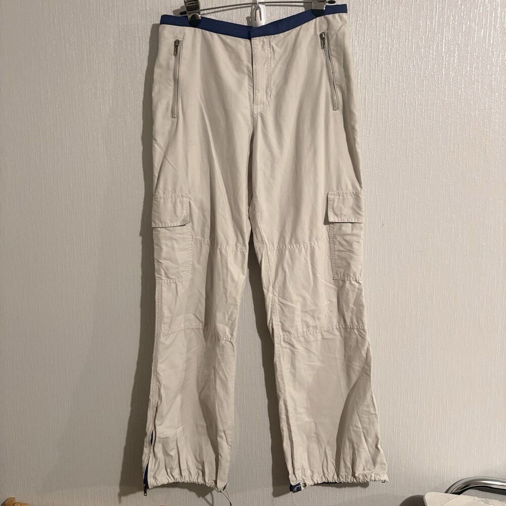 Abercrombie Y2K Vintage Cargo Pants Hook Loop Blue White 2000s Street Women's 10